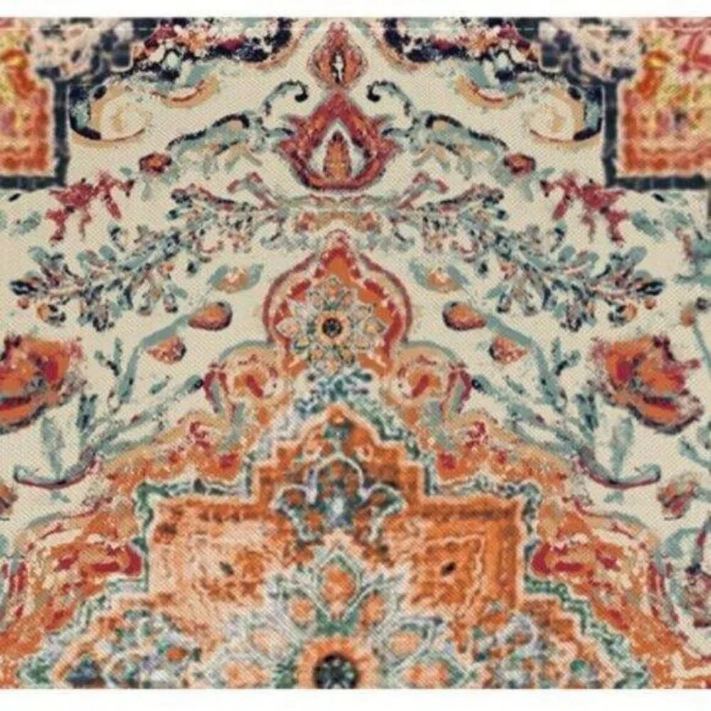 Boho Table Runner Bohemian Cottage Farmhouse Decor Dining Cloth Orange 13x60
